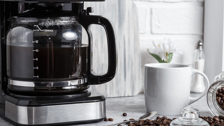 Coffee maker on table