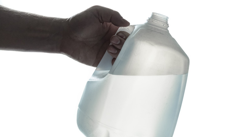 Hand holding water jug